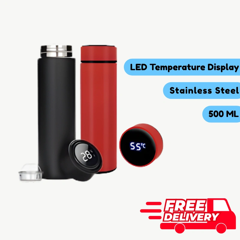 LED Temperature Display Stainless Steel Water Bottle